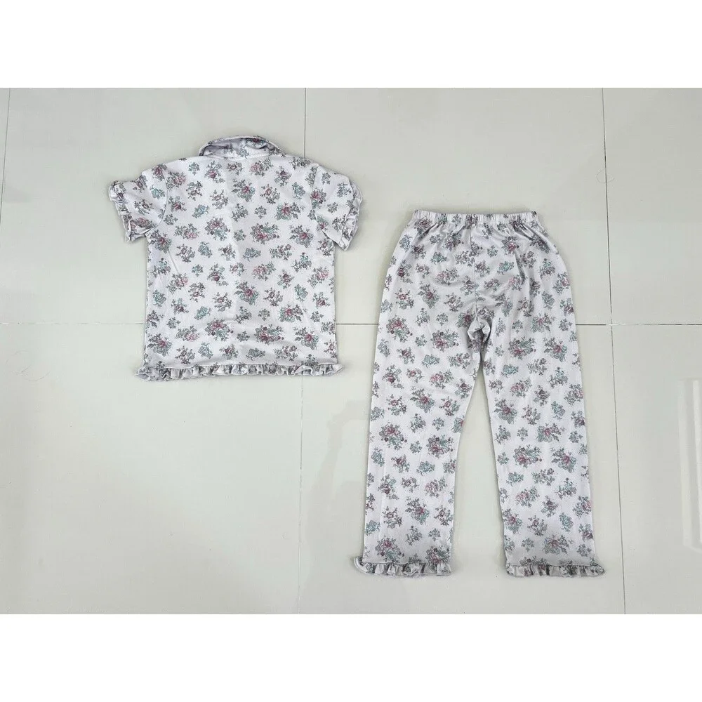 LAURA ASHLEY Pink Floral Pajamas Pj Set Cottage Core Cute Sleepwear soft 6